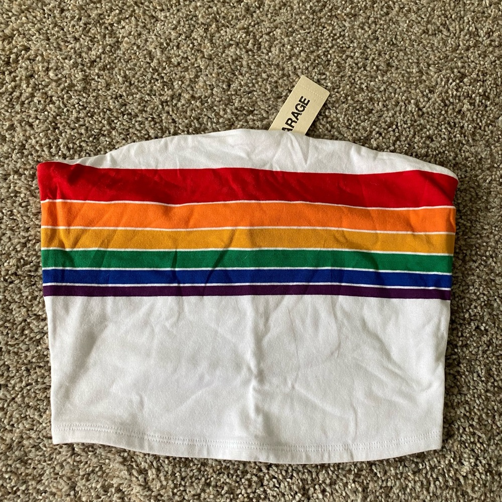 NWT Garage Rainbow Tube Top